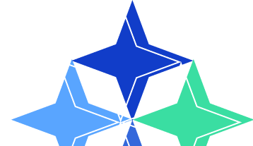 Illustration of white, green and blue stars vector
